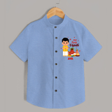 My First Ugadi Ð New Hopes, New Smiles With Our Customized Shirt For kids With Name - SKY BLUE - 0 - 6 Months Old (Chest 23")