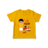 My First Ugadi Ð New Hopes, New Smiles With Our Customized T-Shirt For kids With Name - CHROME YELLOW - 0-5 Months Old (Chest 17")