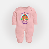 My First Ugadi Ð Let's Celebrate Together With Our Customized Sleep Suit For Babies With Name - BABY PINK - New Born (Chest 7.5")