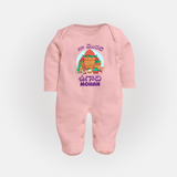 My First Ugadi Telugu Name Personalized Baby Fullbody Suit - BABY PINK - New Born (Chest 7.5")