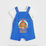 My First Ugadi Ð Let's Celebrate Together With Our Customized Dungaree Set For kids With Name - COBALT BLUE - 0 - 5 Months Old (Chest 18")