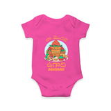 My First Ugadi Ð Let's Celebrate Together With Our Customized Romper For Babies With Name - HOT PINK - 0 - 3 Months Old (Chest 16")