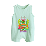 A Sweet Start To A Bright Year - Happy Ugadi Themed Customized Romper Suit For Babies With Name - MINT GREEN - 0 - 5 Months Old (Chest 18")