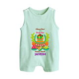 A Sweet Start to a Bright Year – Personalized Ugadi Baby Romper Suit - MINT GREEN - 0 - 5 Months Old (Chest 18")
