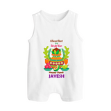 A Sweet Start to a Bright Year – Personalized Ugadi Baby Romper Suit - WHITE - 0 - 5 Months Old (Chest 18")