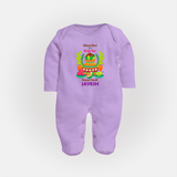 A Sweet Start to a Bright Year – Personalized Ugadi Baby Fullbody Suit - LILAC - New Born (Chest 7.5")