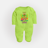 A Sweet Start to a Bright Year – Personalized Ugadi Baby Fullbody Suit - LIME GREEN - New Born (Chest 7.5")