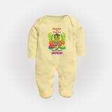 A Sweet Start to a Bright Year – Personalized Ugadi Baby Fullbody Suit - PASTEL YELLOW - New Born (Chest 7.5")