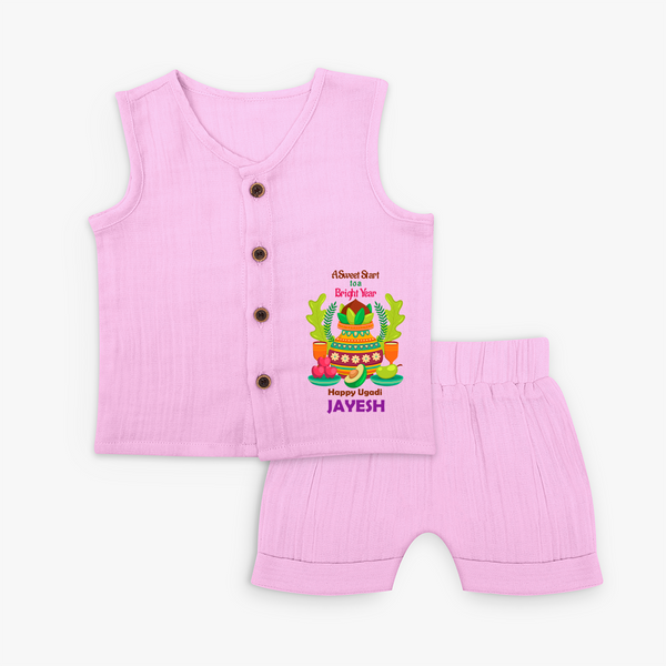 A Sweet Start to a Bright Year – Personalized Ugadi   Jabla Set - BABY PINK - 0 - 3 Months Old (Chest 9.8")