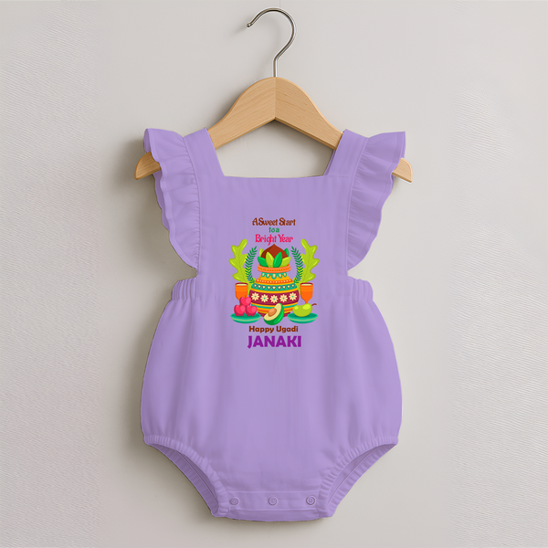 A Sweet Start to a Bright Year – Personalized Ugadi   RomperFrock - LILAC - 0 - 3 Months Old (Chest 19")