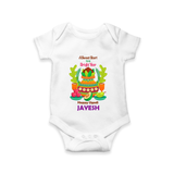 A Sweet Start to a Bright Year – Personalized Ugadi Baby Romper - WHITE - New Born (Chest 14")