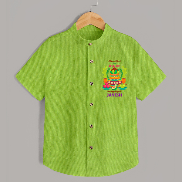 A Sweet Start to a Bright Year – Personalized Ugadi   Shirt - LIME GREEN - 0 - 6 Months Old (Chest 23")