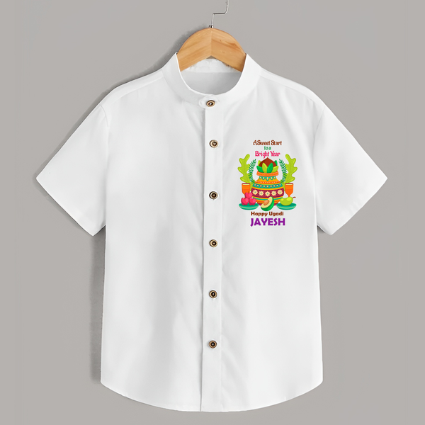 A Sweet Start to a Bright Year – Personalized Ugadi   Shirt - WHITE - 0 - 6 Months Old (Chest 23")