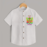 A Sweet Start To A Bright Year - Happy Ugadi Themed Customized Shirt For Kids With Name - WHITE - 0 - 6 Months Old (Chest 23")