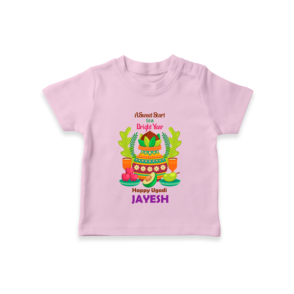 A Sweet Start to a Bright Year – Personalized Ugadi   T-shirt - BABY PINK - 0-5 Months Old (Chest 17")