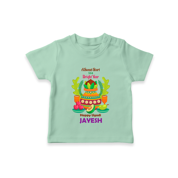 A Sweet Start to a Bright Year – Personalized Ugadi   T-shirt - MINT GREEN - 0-5 Months Old (Chest 17")