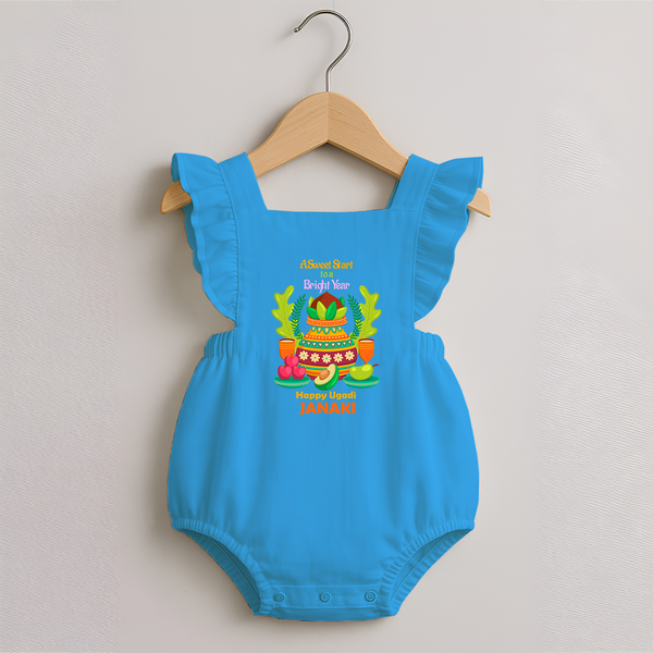 A Sweet Start to a Bright Year – Personalized Ugadi   RomperFrock - SKY BLUE - 0 - 3 Months Old (Chest 19")