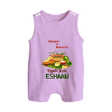 Mangoes & Memories Ugadi Baby Romper Suit – Personalized - LILAC - 0 - 5 Months Old (Chest 18")