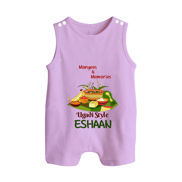 Mangoes & Memories Ugadi Baby Romper Suit – Personalized - LILAC - 0 - 5 Months Old (Chest 18")