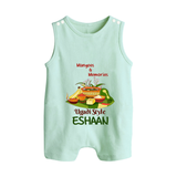 Mangoes & Memories Ugadi Baby Romper Suit – Personalized - MINT GREEN - 0 - 5 Months Old (Chest 18")
