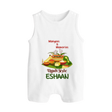 Mangoes & Memories Ugadi Baby Romper Suit – Personalized - WHITE - 0 - 5 Months Old (Chest 18")