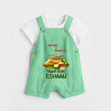 Mangoes & Memories Ugadi   Dungaree – Personalized - GREEN - 0 - 5 Months Old (Chest 18")