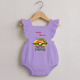 Mangoes & Memories Ugadi   RomperFrock – Personalized - LILAC - 0 - 3 Months Old (Chest 19")