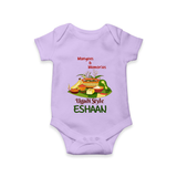 Mangoes & Memories Ugadi Baby Romper – Personalized - LILAC - New Born (Chest 14")