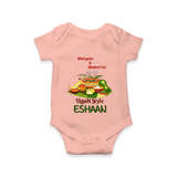 Mangoes & Memories Ugadi Baby Romper – Personalized - PEACH - New Born (Chest 14")