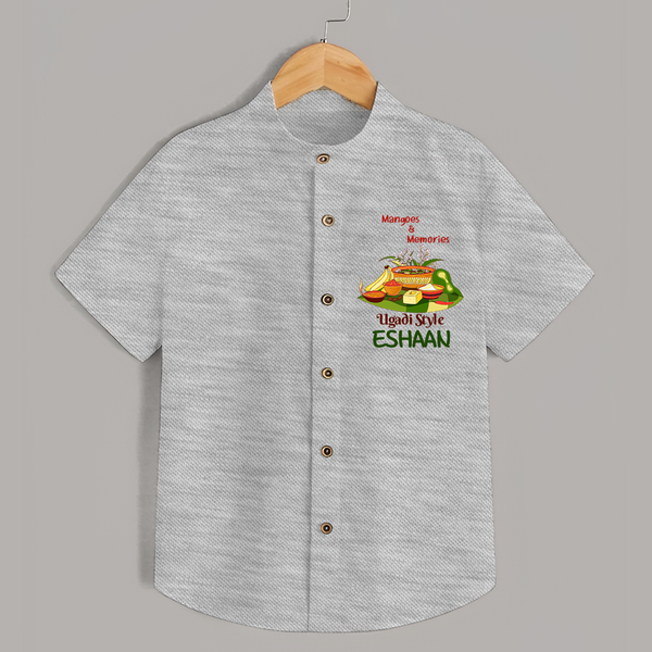Mangoes & Memories Ugadi   Shirt – Personalized - GREY - 0 - 6 Months Old (Chest 23")