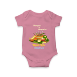  Mangoes & Memories - Happy Ugadi Themed Customized Romper For Babies With Name - ONION - 0 - 3 Months Old (Chest 16")