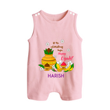  Let The Celebrations Begin - Happy Ugadi Themed Customized Romper Suit For Babies With Name - BABY PINK - 0 - 5 Months Old (Chest 18")