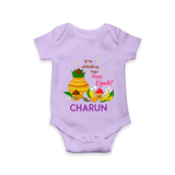 Let the Celebrations Begin – Happy Ugadi Baby Romper - LILAC - New Born (Chest 14")