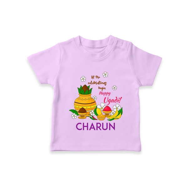 Let the Celebrations Begin – Happy Ugadi   T-shirt - LILAC - 0-5 Months Old (Chest 17")