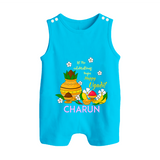 Let the Celebrations Begin – Happy Ugadi Baby Romper Suit - SKY BLUE - 0 - 5 Months Old (Chest 18")