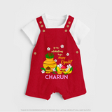 Let the Celebrations Begin – Happy Ugadi   Dungaree - RED - 0 - 5 Months Old (Chest 18")