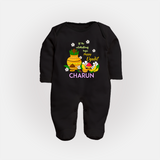 Let the Celebrations Begin – Happy Ugadi Baby Fullbody Suit - BLACK - New Born (Chest 7.5")