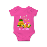 Let the Celebrations Begin – Happy Ugadi Baby Romper - HOT PINK - New Born (Chest 14")