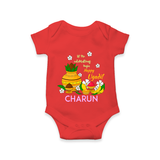 Let the Celebrations Begin – Happy Ugadi Baby Romper - RED - New Born (Chest 14")