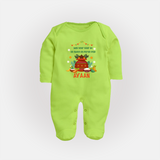 As Sweet as Puran Poli – Personalized Ugadi Baby Fullbody Suit - LIME GREEN - New Born (Chest 7.5")