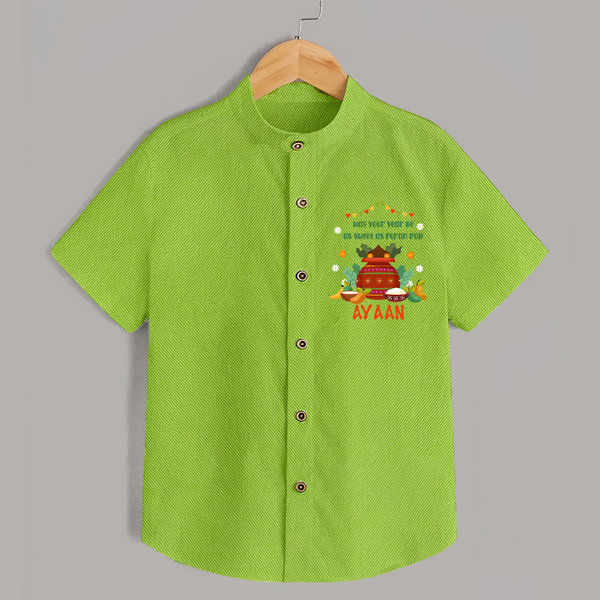 As Sweet as Puran Poli – Personalized Ugadi   Shirt - LIME GREEN - 0 - 6 Months Old (Chest 23")