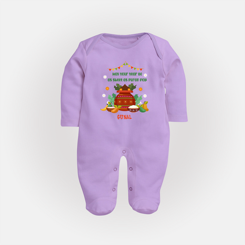 May Your Year Be As Sweet As Puran Poli - Happy Ugadi Themed Customized Sleep Suit For Babies With Name