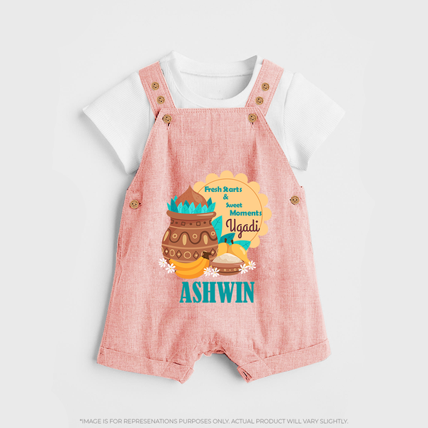 Fresh Starts & Sweet Moments Ugadi Dungaree - PEACH - 0 - 5 Months Old (Chest 18")