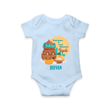  Fresh Starts & Sweet Moments - Happy Ugadi Themed Customized Romper For Babies With Name - BABY BLUE - 0 - 3 Months Old (Chest 16")