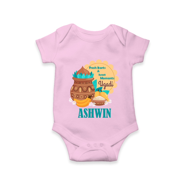 Fresh Starts & Sweet Moments Ugadi Romper - BABY PINK - New Born (Chest 14")