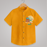  Fresh Starts & Sweet Moments - Happy Ugadi Themed Customized Shirt For Kids With Name - CHROME YELLOW - 0 - 6 Months Old (Chest 23")