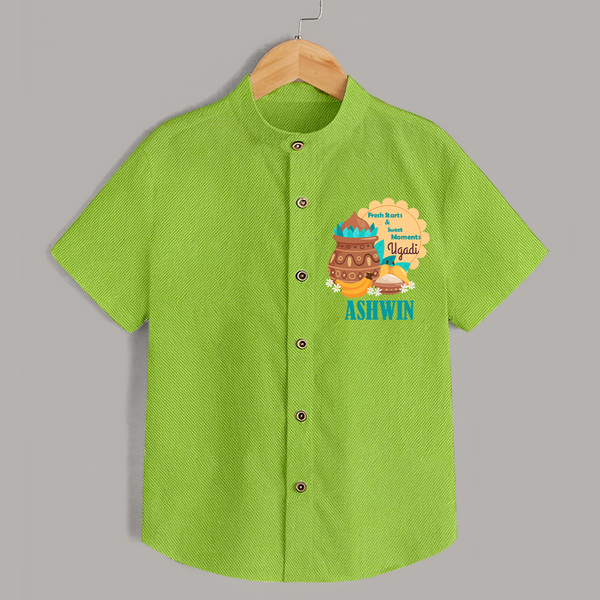 Fresh Starts & Sweet Moments Ugadi Shirt - LIME GREEN - 0 - 6 Months Old (Chest 23")