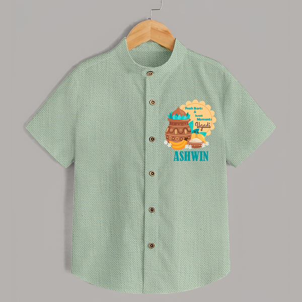 Fresh Starts & Sweet Moments Ugadi Shirt - MINT GREEN - 0 - 6 Months Old (Chest 23")
