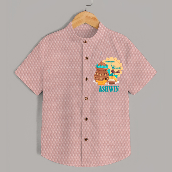 Fresh Starts & Sweet Moments Ugadi Shirt - PEACH - 0 - 6 Months Old (Chest 23")