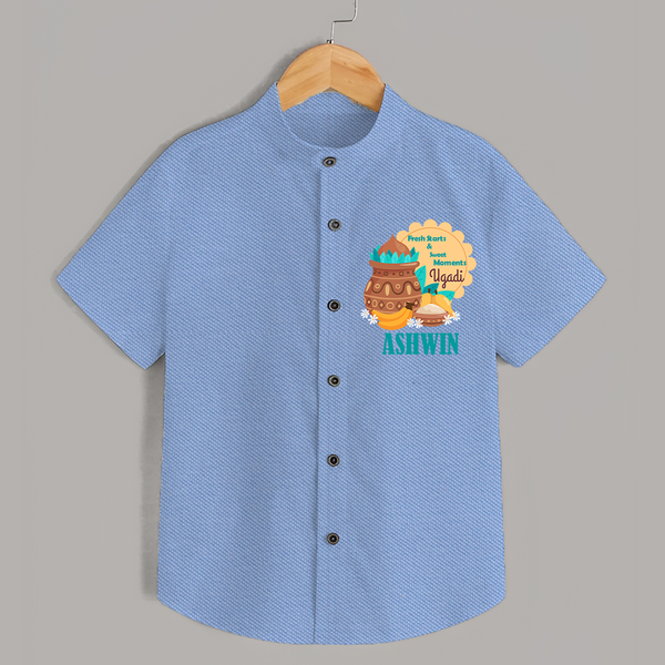 Fresh Starts & Sweet Moments Ugadi Shirt - SKY BLUE - 0 - 6 Months Old (Chest 23")